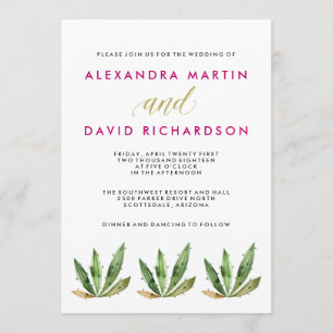 Invitation Mariage de Glam Cactus