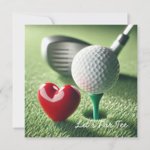 Invitation Mariage de golf avec balle de golf sur le putting