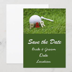 Invitation Mariage de golf enregistrer la date par à associer