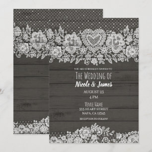 Invitation Mariage de grange à la ferme en bois rustique et d