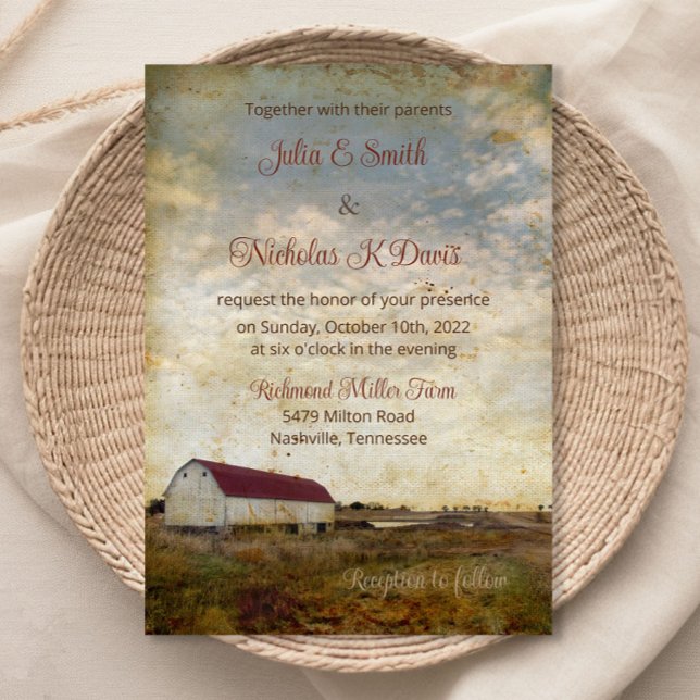 Invitation Mariage de grange rustique (Créateur téléchargé)