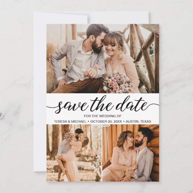 Invitation Mariage de grille photo rustique chic (Devant)