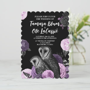 Invitation Mariage de hiboux gothiques