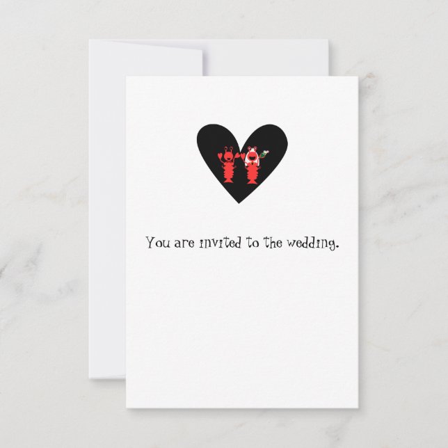 Invitation Mariage de homard amusement ludique (Devant)