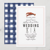 Mariage de homard En vichy bleu patiné