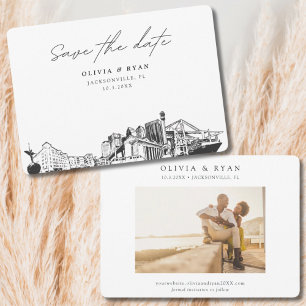 Invitation Mariage de Jacksonville Skyline Sketch Enregistrer