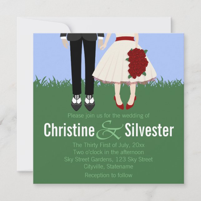 Invitation Mariage de jardin, 5,25 x 5,25 mariages (Devant)