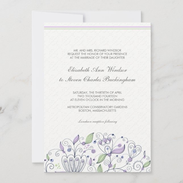 Invitation Mariage de jardin blanc chic de BOHO (Devant)