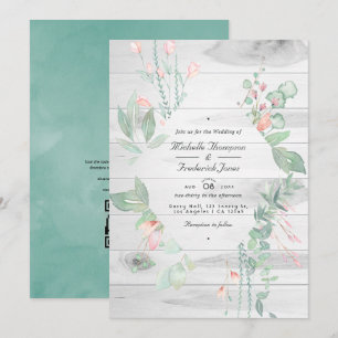 Invitation Mariage de jardin champêtre aux teintes pastel