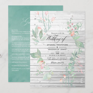 Invitation Mariage de jardin champêtre avec verdure et pastel