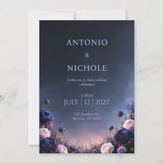 Invitation Mariage de Jardin Crépuscule Pivoine Rouge de Minu