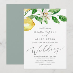 Invitation Mariage de jardin de citron moderne