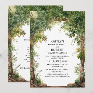 Invitation Mariage de Jardin de jardin d'aquarelle Woodland