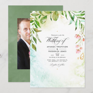 Invitation Mariage de jardin de verdure cristal géométrique