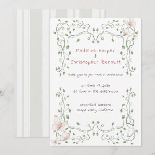 Invitation Mariage de jardin de verdure sage capricieux