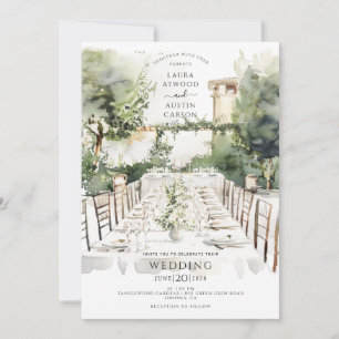 Invitation Mariage de jardin d'été aquarelle