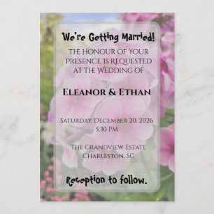 Invitation Mariage de jardin d'été au Phlox rose vibrant