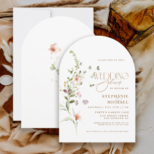 Invitation Mariage de Jardin Fleur Boho Écriture Moderne Douc