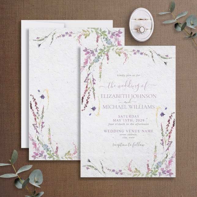 Invitation Mariage de jardin fleuri Lilac tendance (Créateur téléchargé)