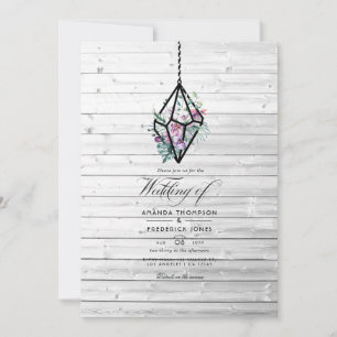 Invitation Mariage de jardin fleuri pastel rustique en terrar