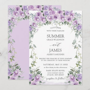 Invitation Mariage de jardin floral chic avec des roses et du