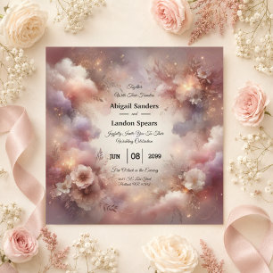 Invitation Mariage de Jardin Poussière d'Étoiles Rouge Champa