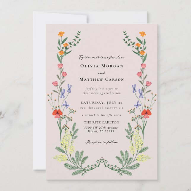 Invitation Mariage de jardin secret (Devant)