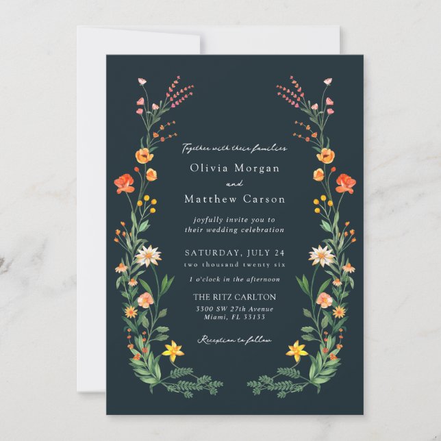 Invitation Mariage de jardin vintage inspiré (Devant)