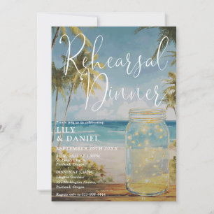 Invitation Mariage de Jarres de Maçon de Palmier de Plage Rép