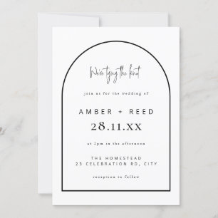 Invitation Mariage de jonction d'arche moderne noir et blanc