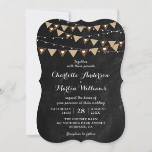 Invitation Mariage de jonction noir Chalkboard