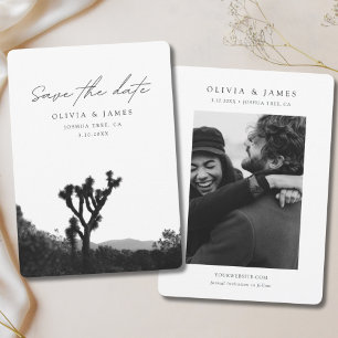 Invitation Mariage de Joshua Tree Enregistrer la date Noir & 