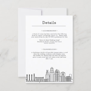 Invitation Mariage de Kansas Détails de l'invité 2 côtés