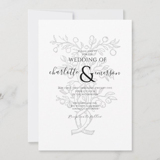 Invitation Mariage de la branche Arbre Fruit (Devant)
