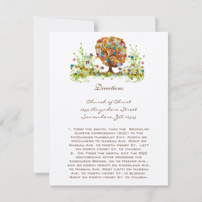 Invitation Mariage de la branche côté forêt enchantée (Devant)