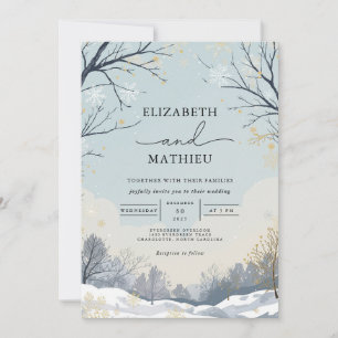 Invitation Mariage de la Branche d'hiver gelé