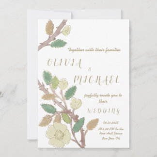 Invitation Mariage de la branche Gold de l'arbre automnal per