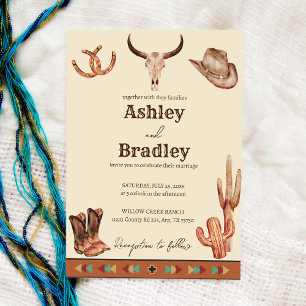 Invitation Mariage de la cowgirl de l'ouest du ranch de pays 