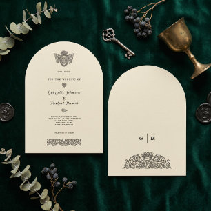 Invitation Mariage de la crête de dragon de nœud celtique vin