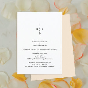 Invitation Mariage de la Croix-Chrétienne Monogrammé