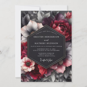 Invitation Mariage de la Fleur de Crépuscule Écarlate