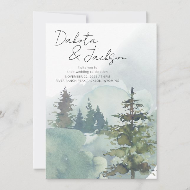 Invitation Mariage de la forêt rustique (Devant)
