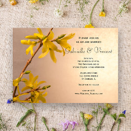 Invitation Mariage de la Forsythie du printemps jaune