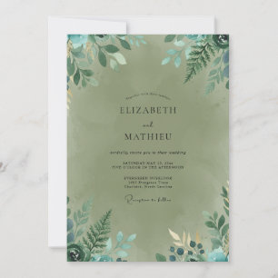 Invitation Mariage de la Fougère à Feuille d'Olivier