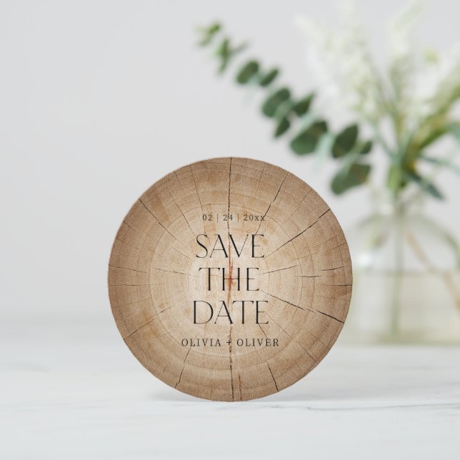 Invitation Mariage de la grange de bois rustique enregistrer  (Debout devant)