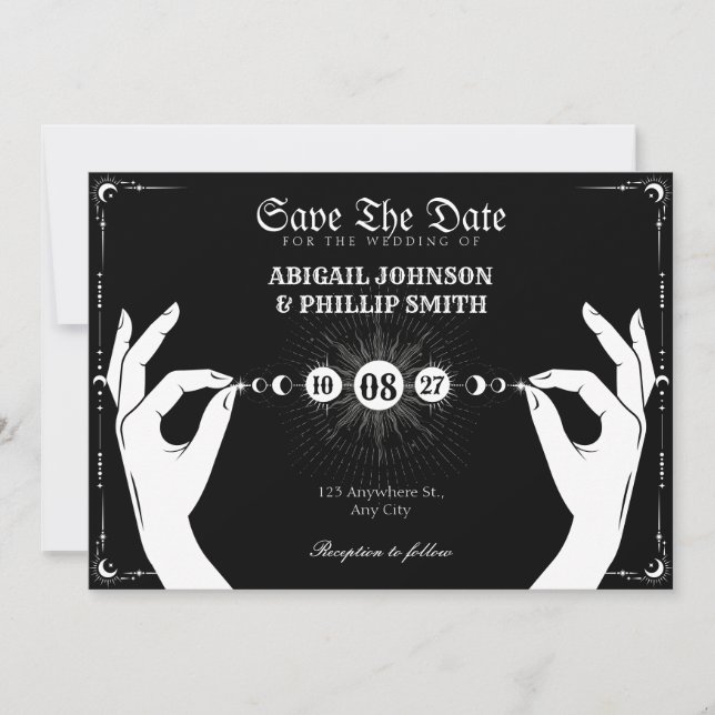 Invitation Mariage de la magie mystique de la lune (Devant)