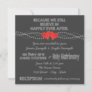 Invitation Mariage de la Marche des Coeurs rouges