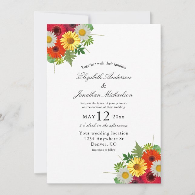 Invitation Mariage de la marguerite (Devant)