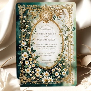 Invitation Mariage de la marguerite islamique avec Faux Gold 