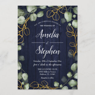 Invitation Mariage de la marine de Wreath Eucalyptus